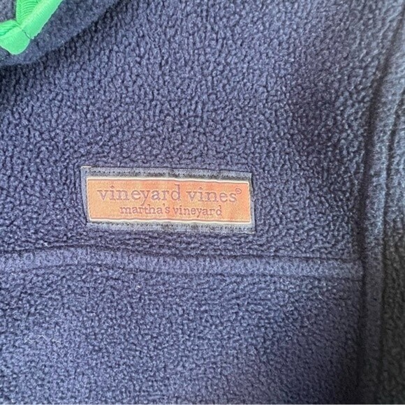 Vineyard Vines Blue Green Trim Full Zip Light Hooded Fleece Jacket Youth LG - Picture 3 of 10